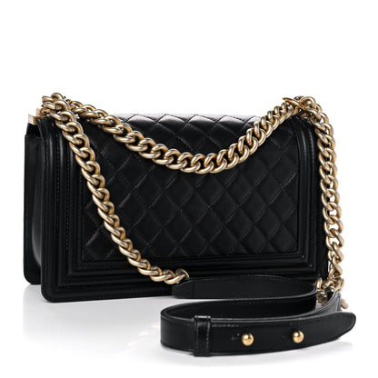 Chanel Lambskin Quilted Medium Boy Flap Black 3 of 17