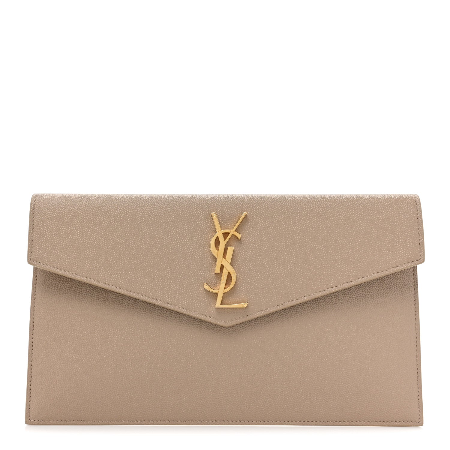 Saint Laurent Grain De Poudre Uptown Pouch Dark Beige 1 of 9