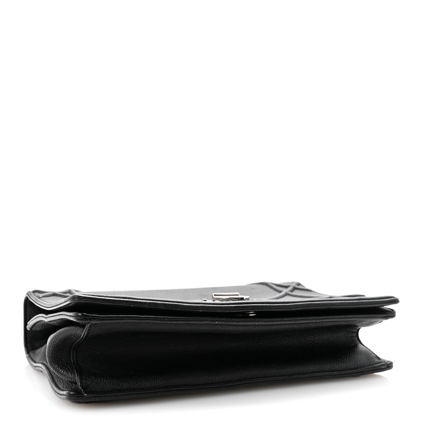 Grained Calfskin Medium Diorama Flap Bag Black