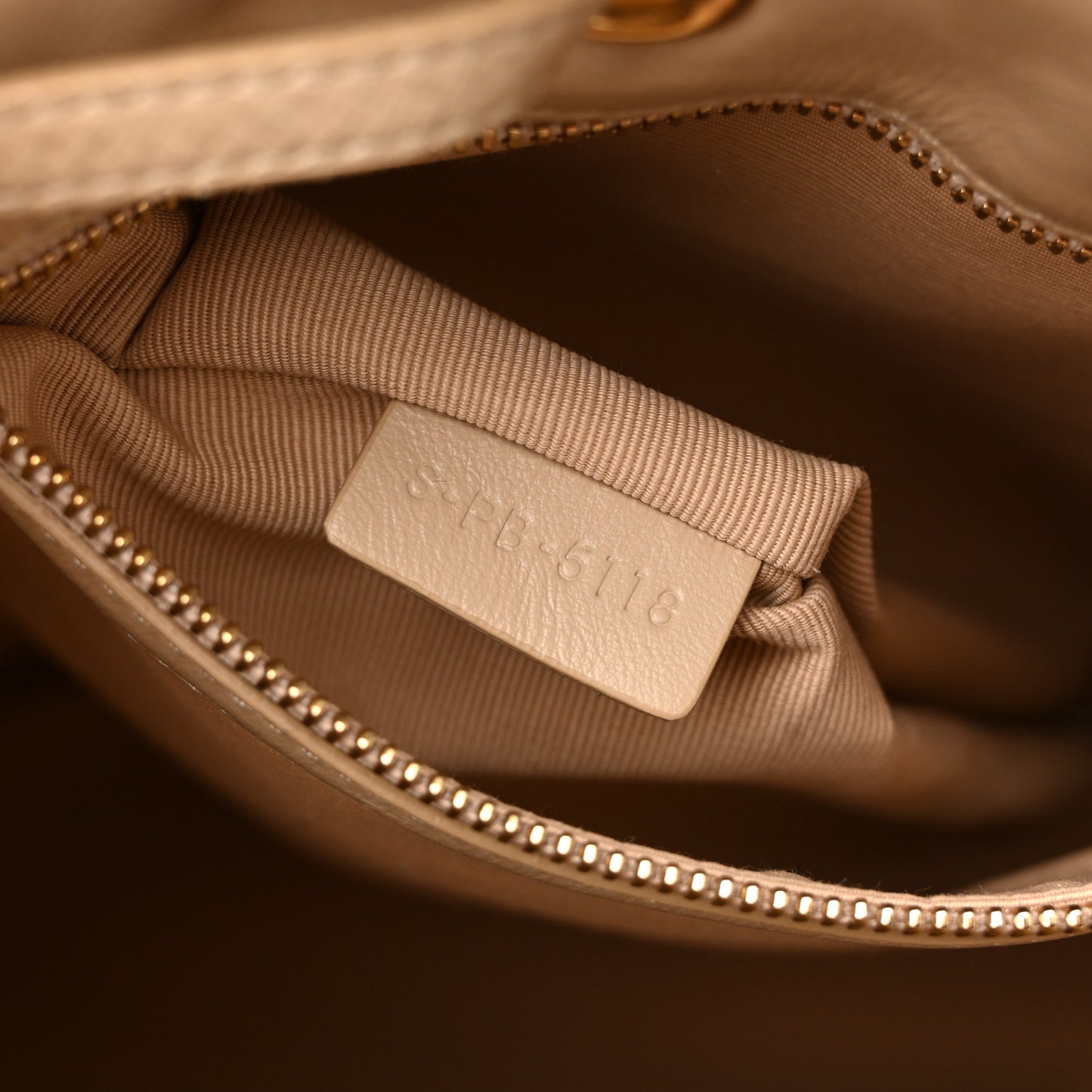 Calfskin Quilted Medium C Backpack Beige