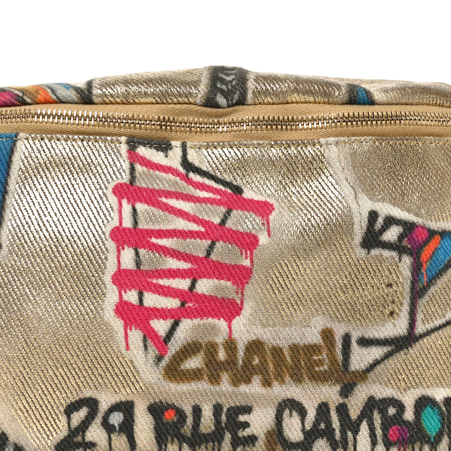 Graffiti Printed Canvas Street Spirit Waist Belt Bag Multicolor