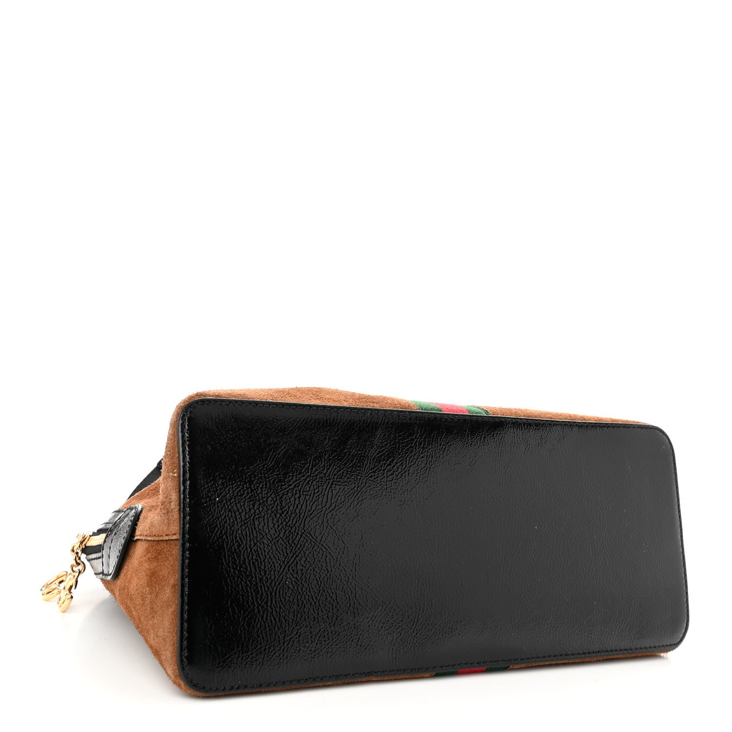 Gucci Suede Patent Web Medium Ophidia Top Handle Dome Bag Nocciola Black 4 of 10