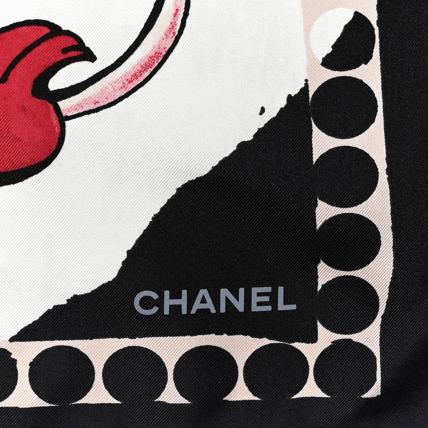 Chanel Silk Dragon CC Scarf Black 2 of 3