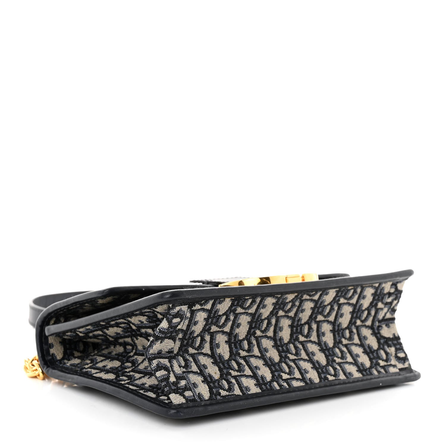 Christian Dior Oblique 30 Montaigne Chain Flap Bag Blue 4 of 9