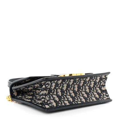 Christian Dior Oblique 30 Montaigne Chain Flap Bag Blue 4 of 9