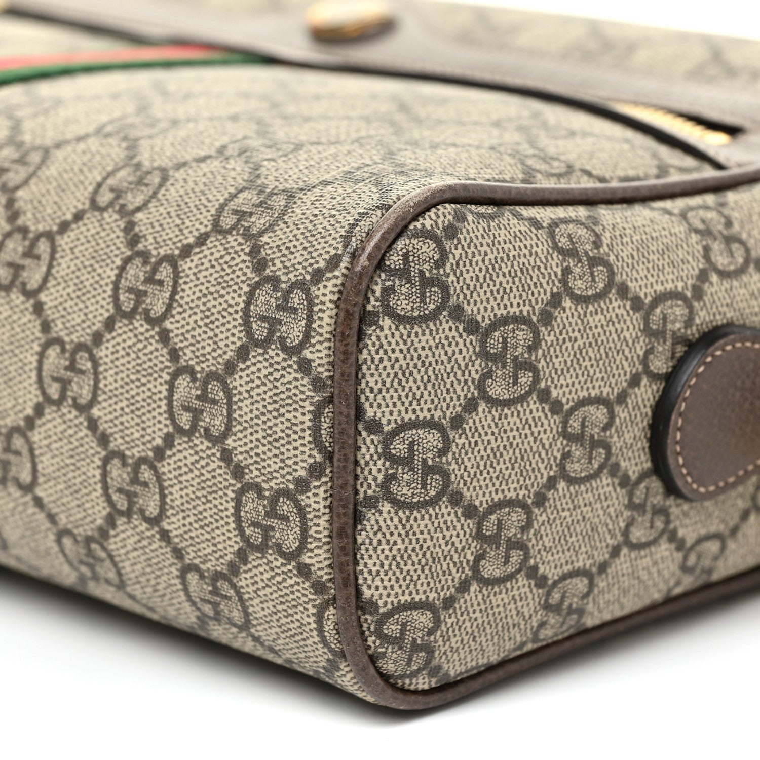 Gucci GG Supreme Monogram Web Small Ophidia Shoulder Bag Brown 9 of 13