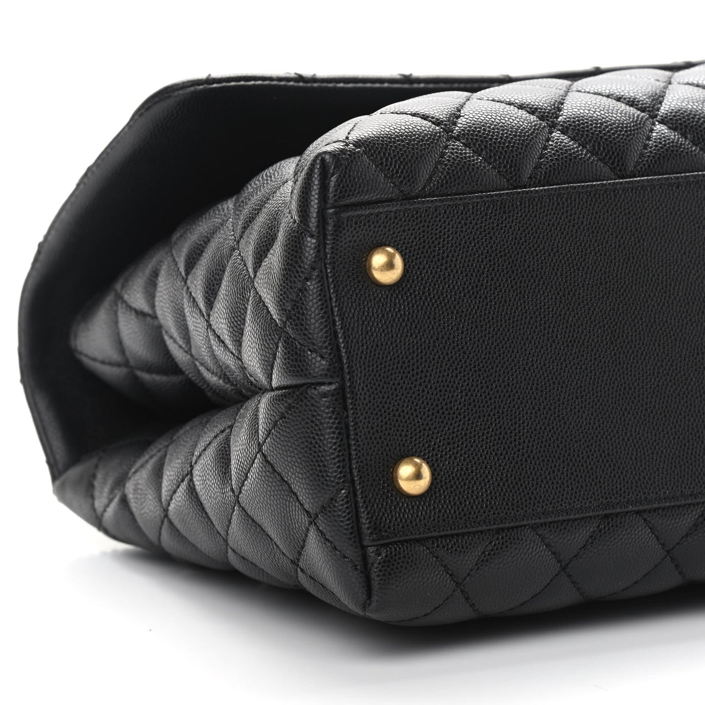 Caviar Quilted Medium Coco Handle Flap Black