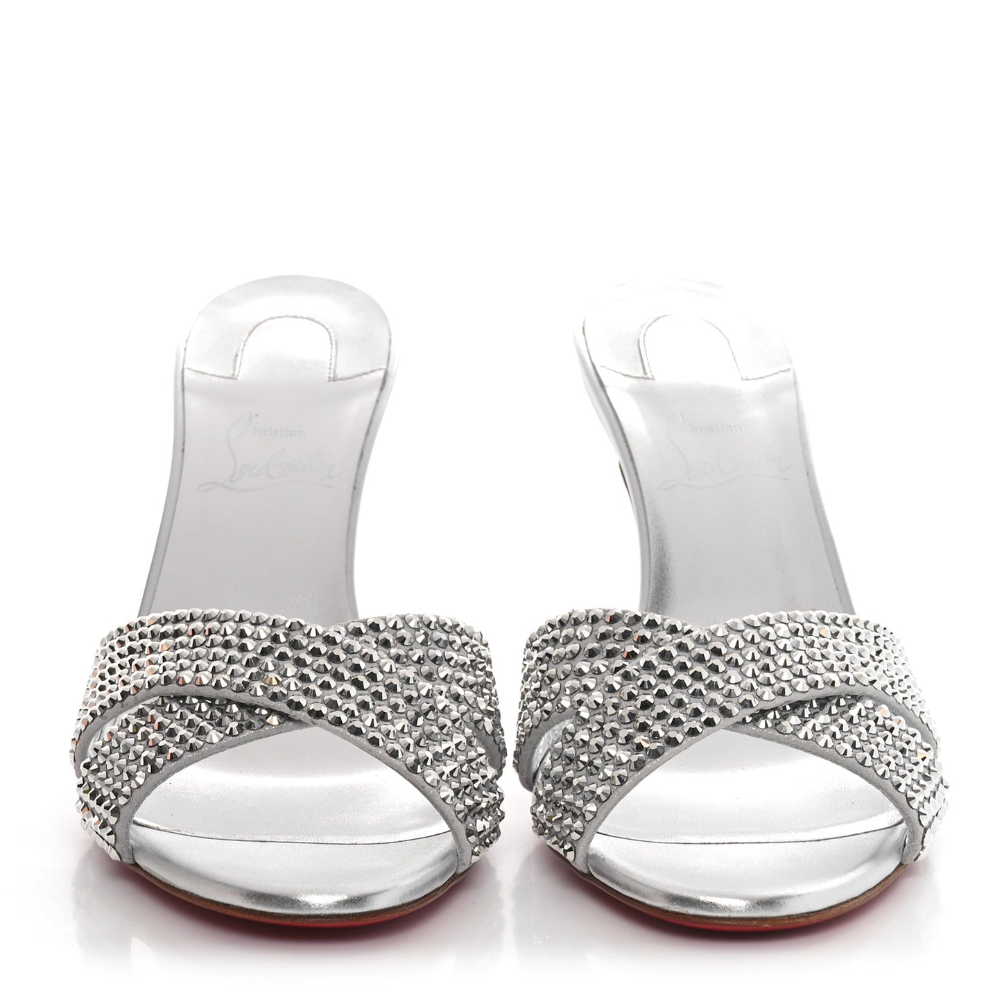 Suede Metallic Kid Lambskin Strass Mariza Is Back 85 Sandals 39 Silver