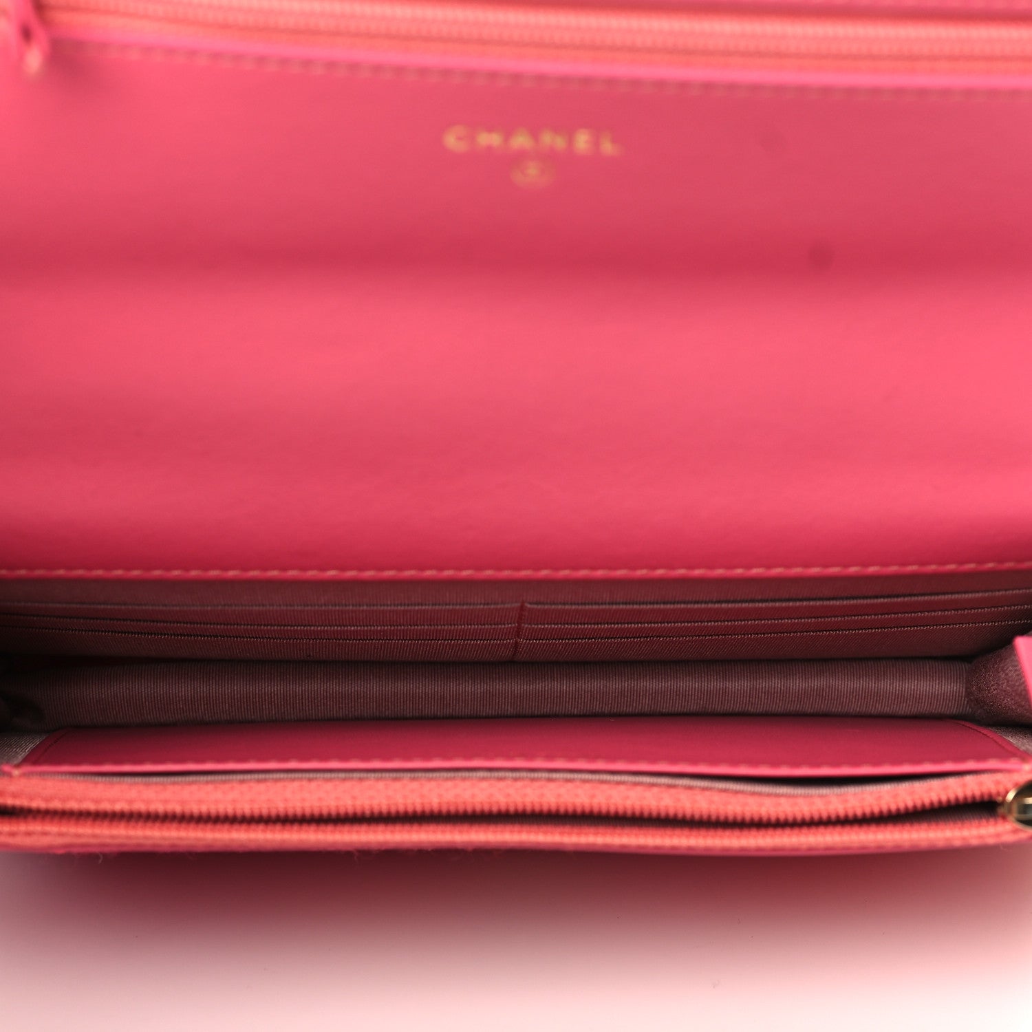 Chanel Wool Tweed Lambskin Quilted Chanel 19 Wallet On Chain WOC Coral Pink 5 of 10