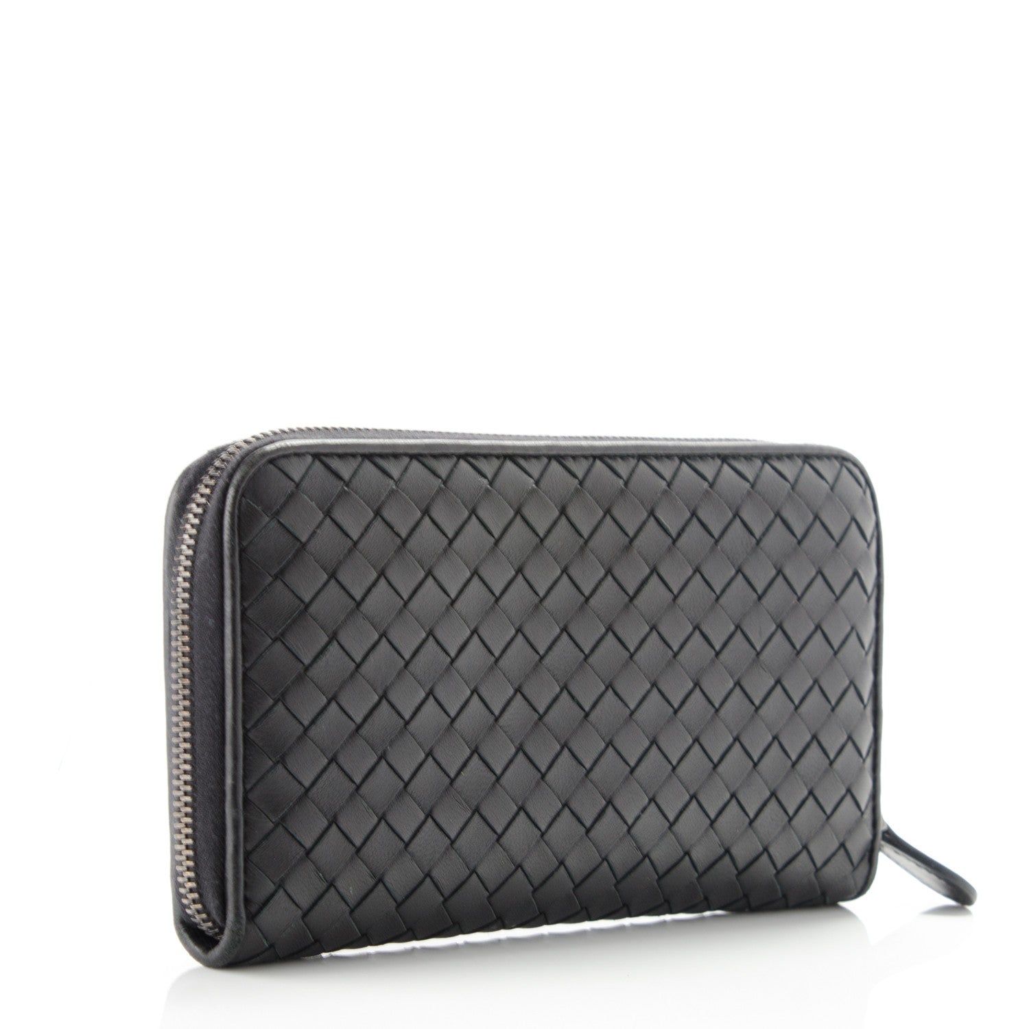 Bottega Veneta Nappa Intrecciato Zip Around Wallet Black 3 of 8