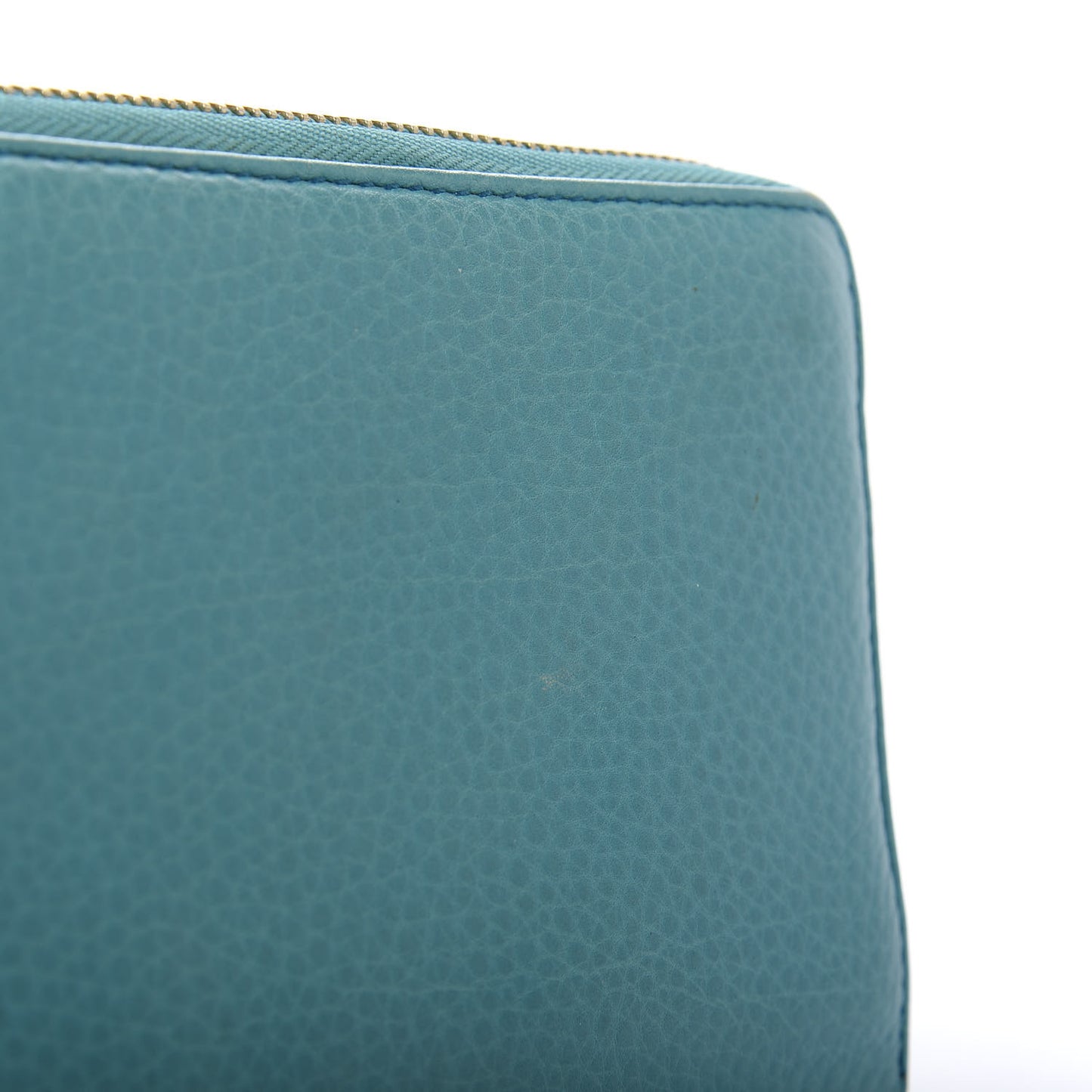 Pebbled Calfskin Soho Zip Around Wallet Deep Cobalt