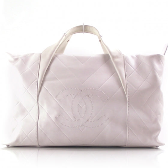 Chanel Leather Large Tote White 1 of 13