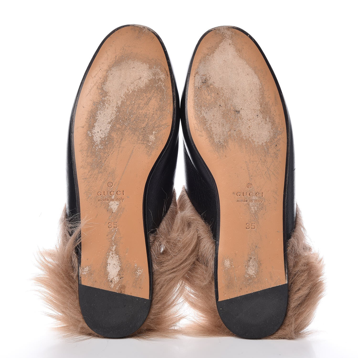 Gucci Malaga Kid Fur Crystal Dragon Embroidered Womens Princetown Slippers 35 Black 9 of 15