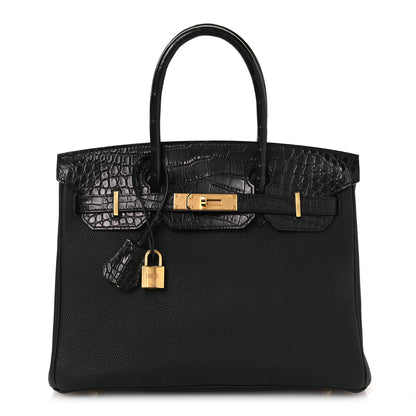Hermes Togo Matte Alligator Birkin Touch 30 Black 1 of 13