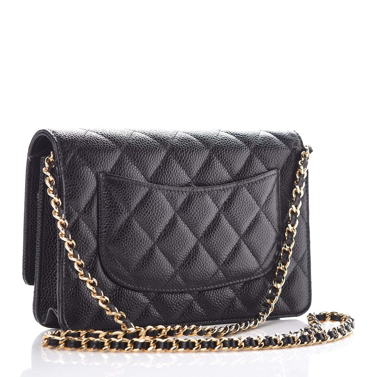 Caviar Quilted Wallet On Chain WOC Black