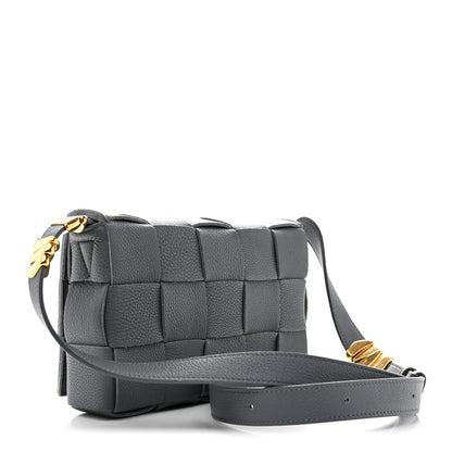 Bottega Veneta Grained Calfskin Maxi Intrecciato Cassette Crossbody Bag Thunder 2 of 10