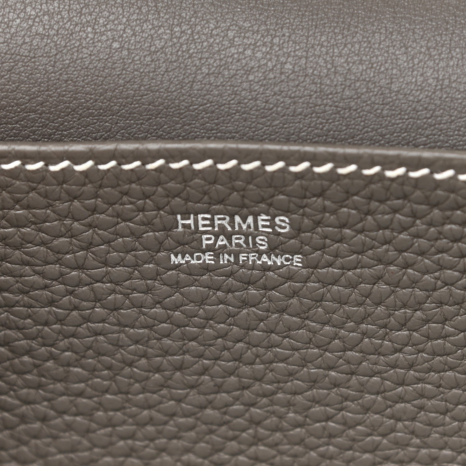 Hermes Taurillon Clemence Halzan 31 GM Etoupe 6 of 10