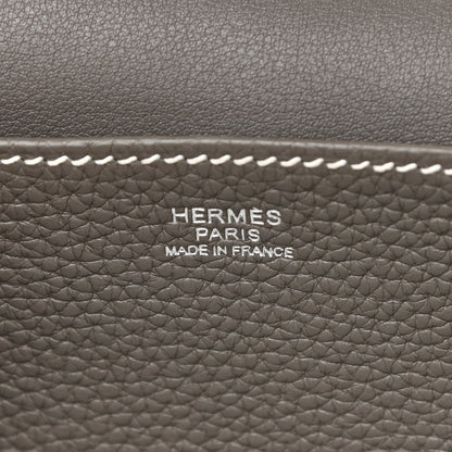 Hermes Taurillon Clemence Halzan 31 GM Etoupe 6 of 10