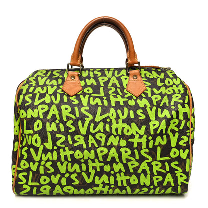 Louis Vuitton Monogram Graffiti Speedy 30 Green 1 of 13