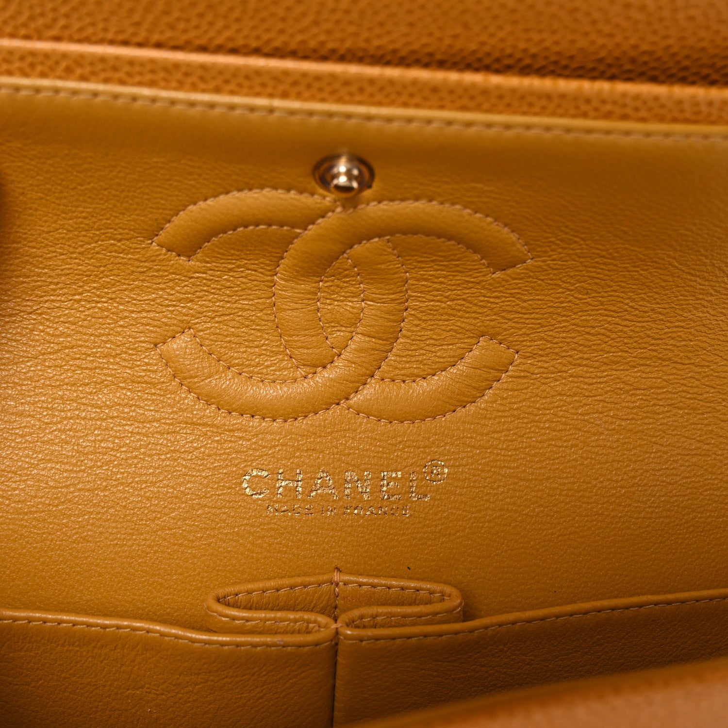 Chanel Caviar Quilted Small Double Flap Yellow 6 of 10