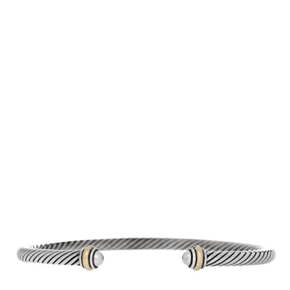 David Yurman Sterling Silver 18K Yellow Gold 4mm Cable Classics Bracelet 1 of 4