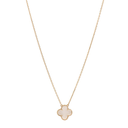 Van Cleef & Arpels 18K Yellow Gold Mother of Pearl Vintage Alhambra Pendant Necklace 1 of 5