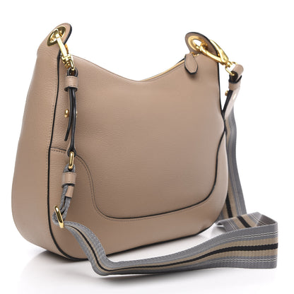 Prada Vitello Daino Zippered Hobo Messenger Cammeo 3 of 11