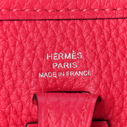 Hermes Taurillon Clemence Flipperball Sangle Evelyne TPM Framboise 5 of 8