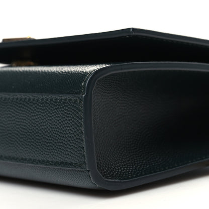 Saint Laurent Grain De Poudre Small Monogram Kate Satchel Teal Green 9 of 9