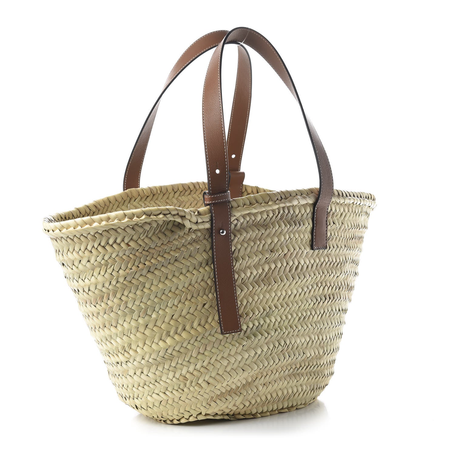 Loewe Raffia Basket Tote Bag Natural Tan Orange 3 of 9