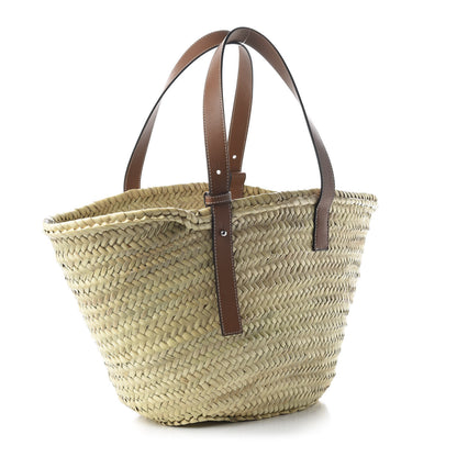 Loewe Raffia Basket Tote Bag Natural Tan Orange 3 of 9
