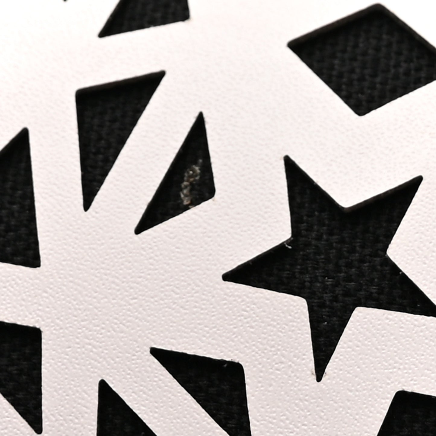 Lambskin Star Print Large Pandora Pouch White Black