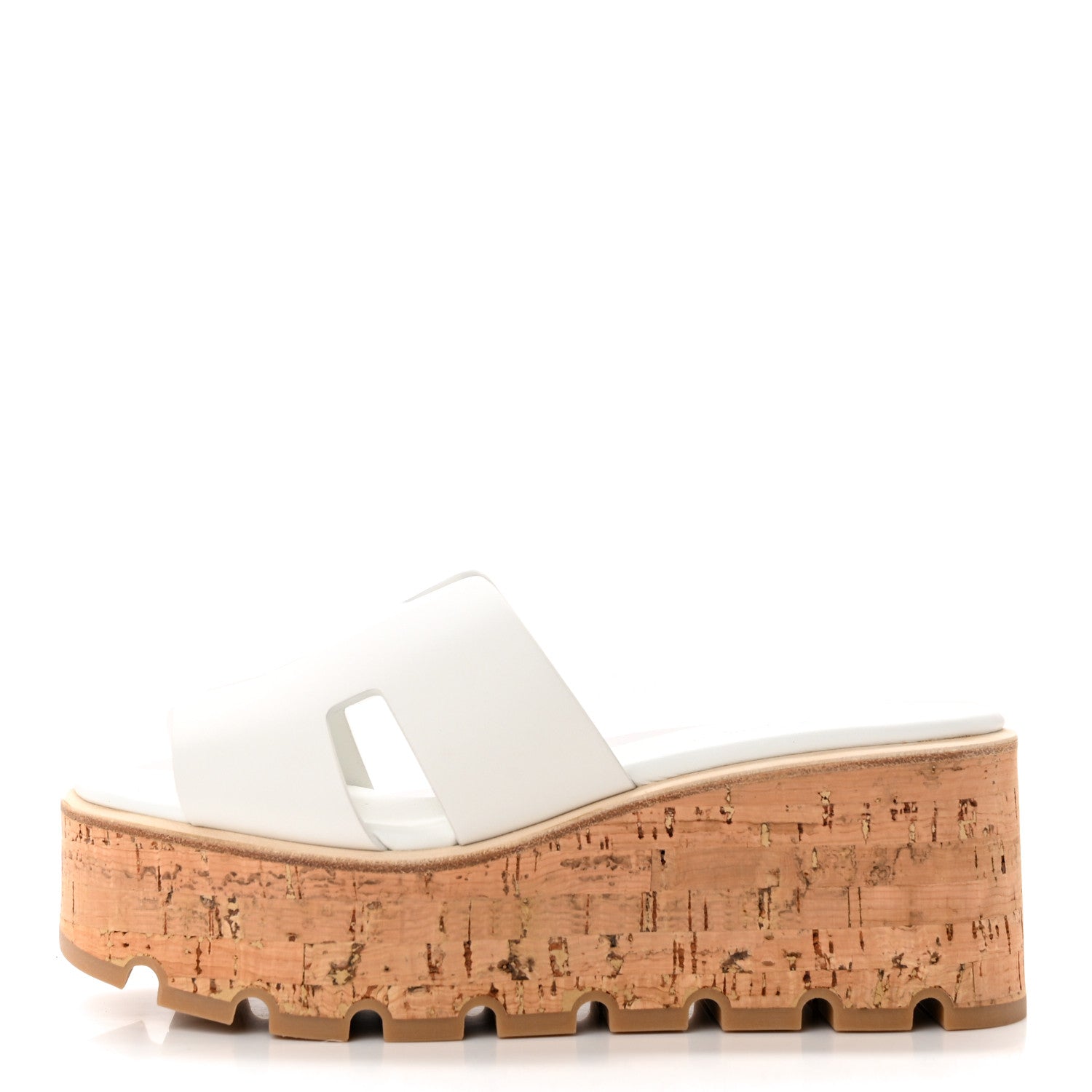 Hermes Calfskin Cork Eze 30 Sandals 36 White 1 of 11