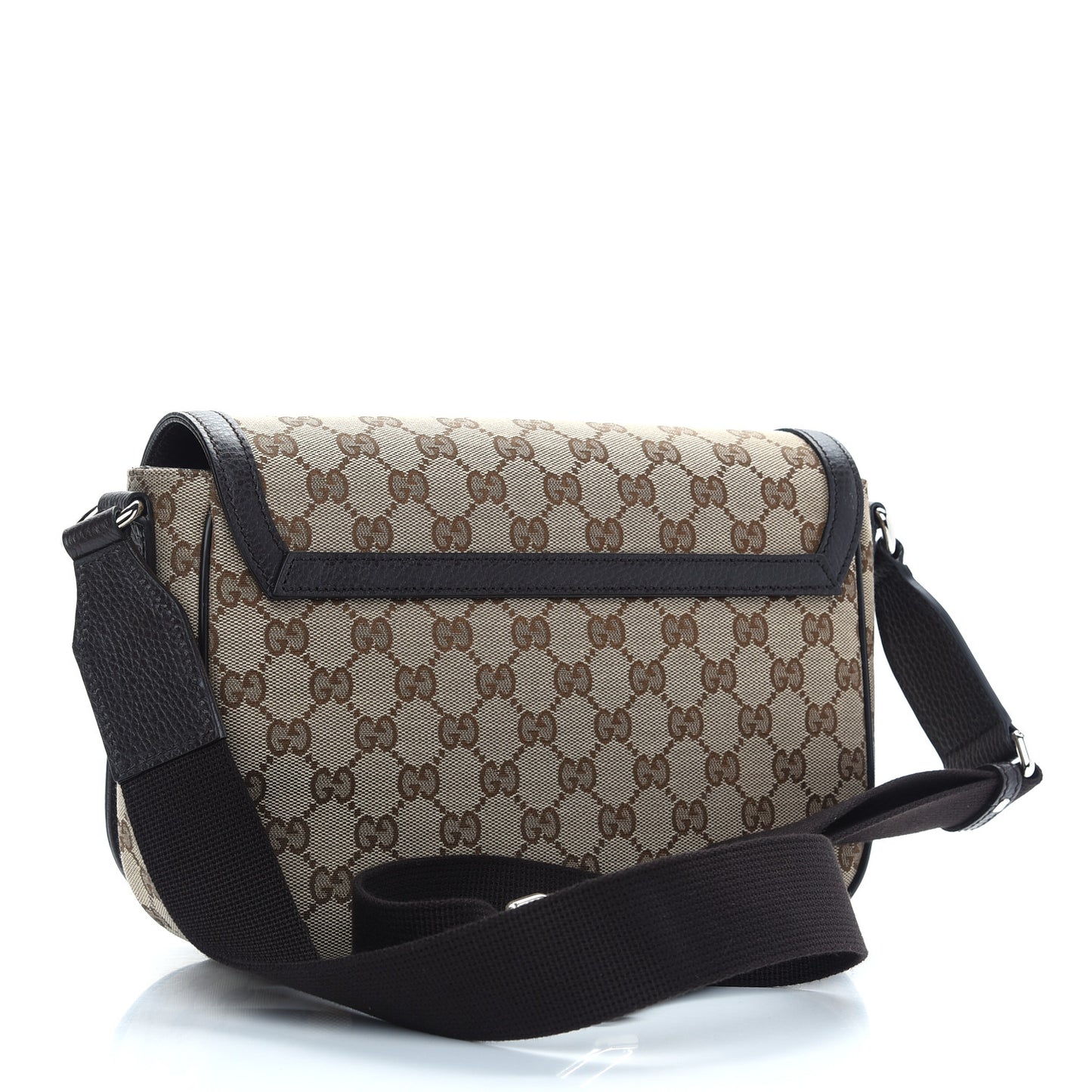 Monogram Flap Messenger Bag Beige Dark Brown