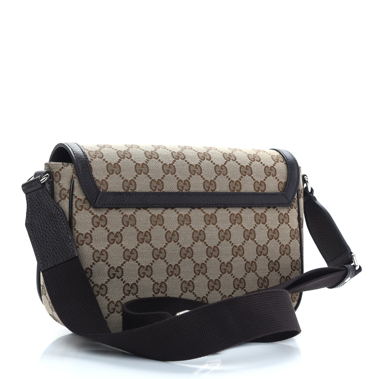 Gucci Monogram Flap Messenger Bag Beige Dark Brown 2 of 9