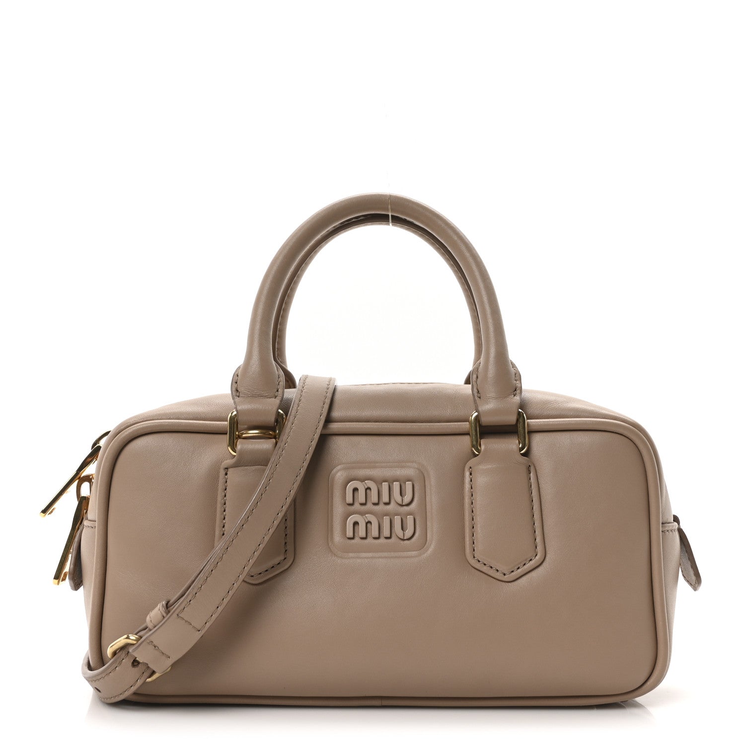 Miu Miu Calfskin Regular Arcadie Top Handle Bag Cameo 1738514