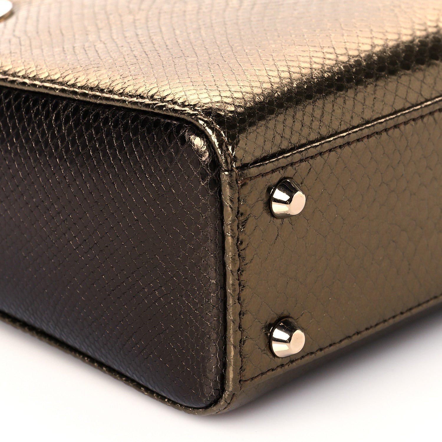 Christian Dior Metallic Lizard Mini Lady Dior Gold Silver 6 of 9