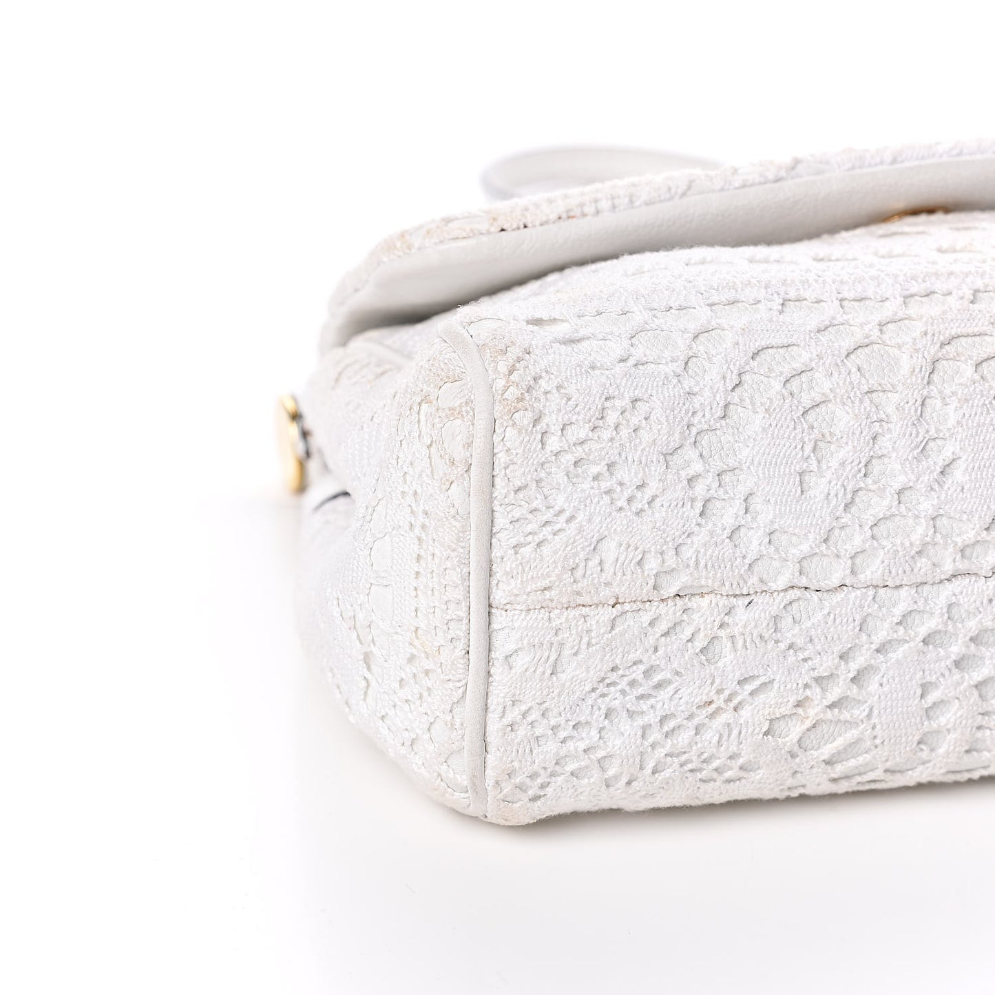 Calfskin Lace Small Miss Sicily Satchel White
