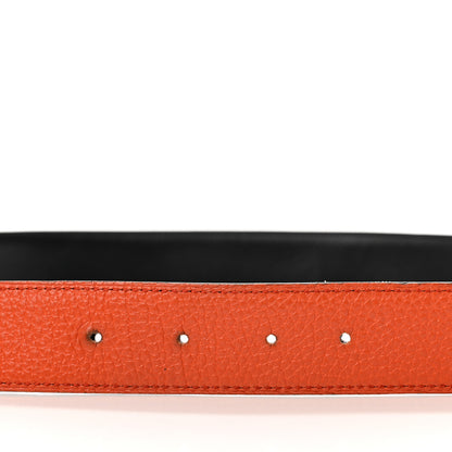 Hermes Swift Togo Constance H Belt 80 Black Orange 4 of 8