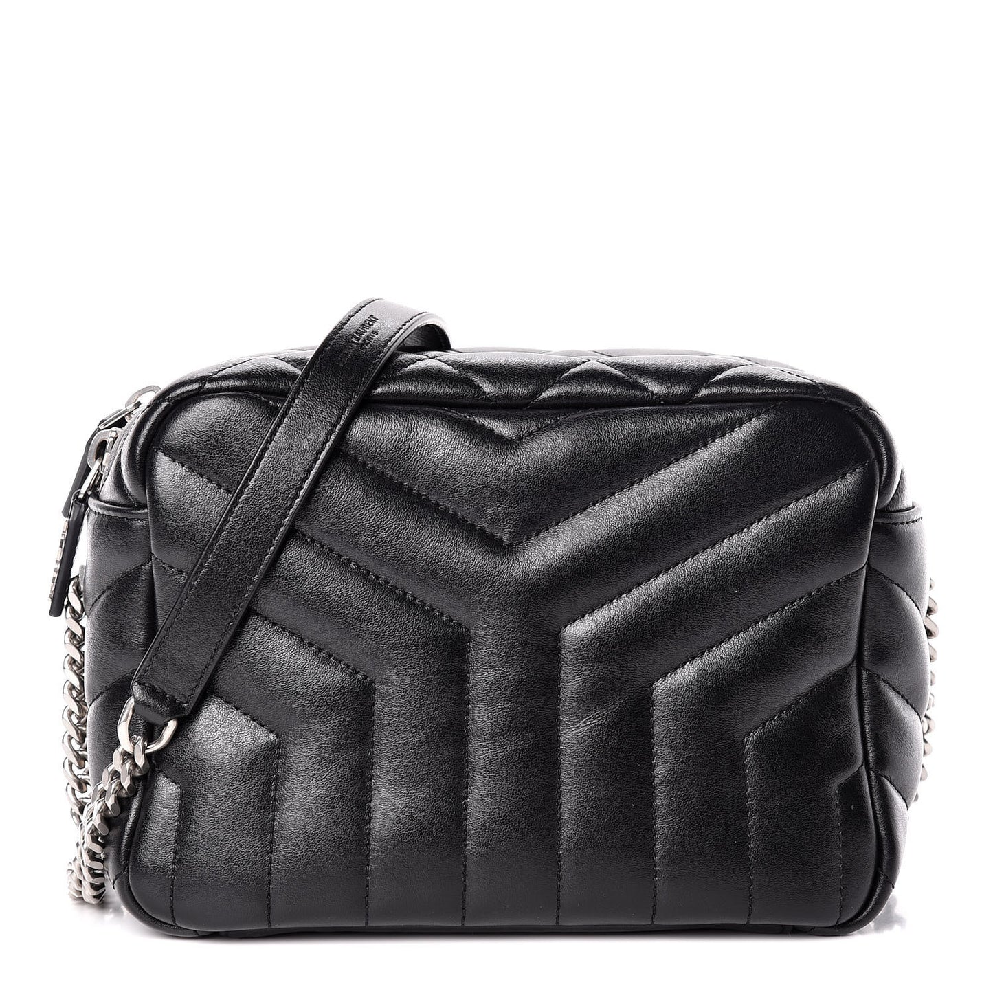Calfskin Y Quilted Monogram Small Loulou Bowling Bag Black