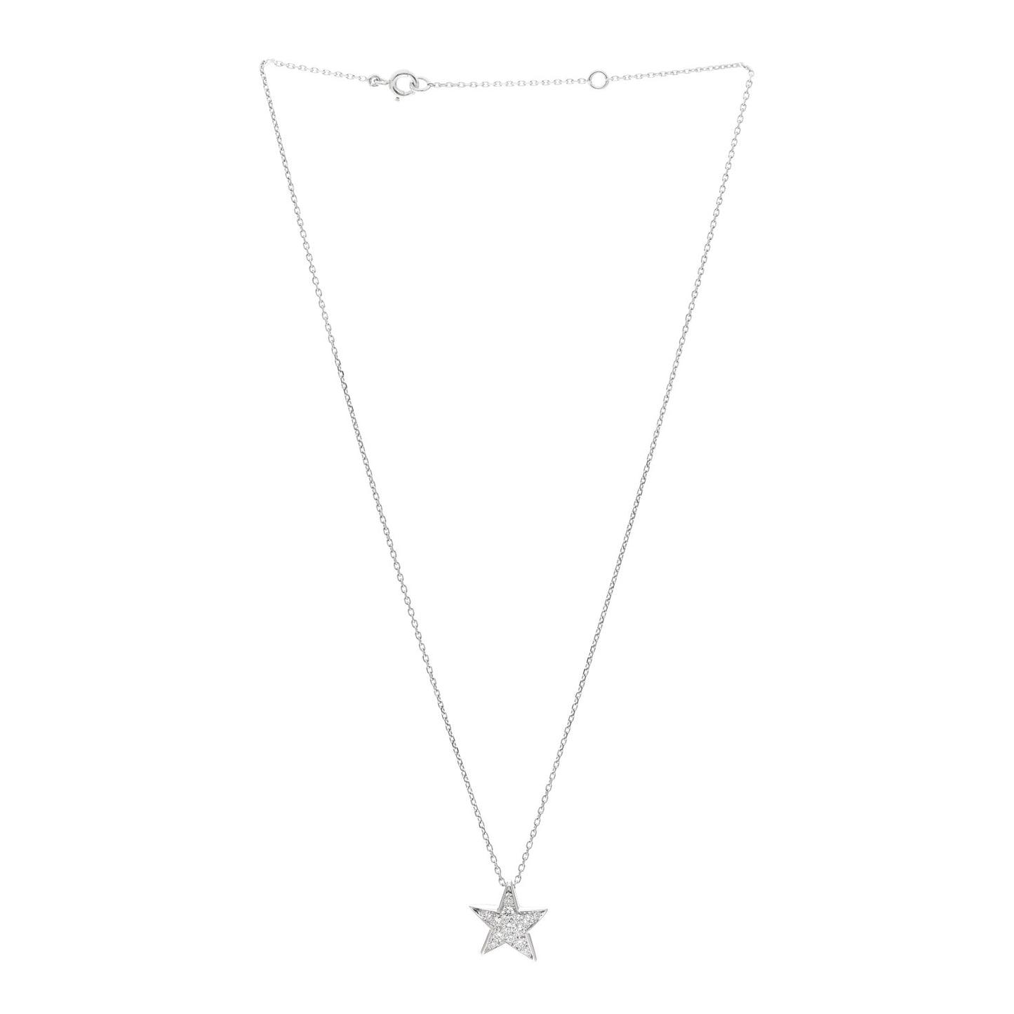 18K White Gold Diamond Medium Comete Geode Pendant Necklace