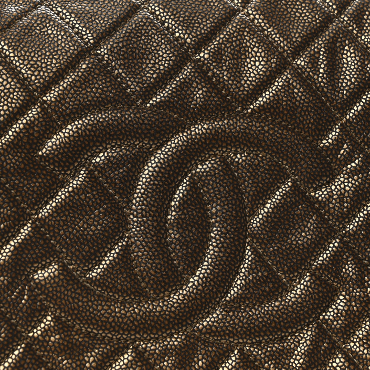 Metallic Caviar Quilted Timeless Accordion Flap Bronze