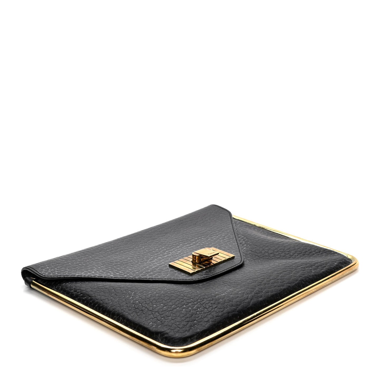 Grained Calfskin Sally Clutch Black
