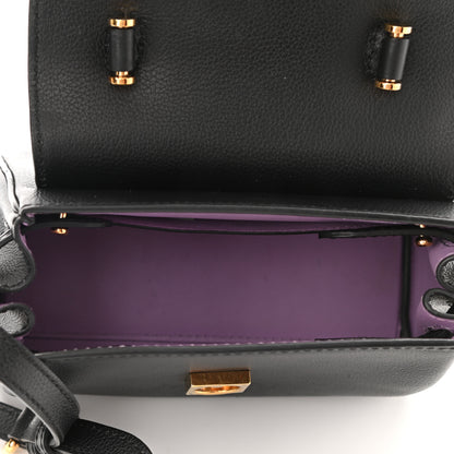 Versace Grained Calfskin Small La Medusa Top Handle Bag Black Lilac 5 of 9