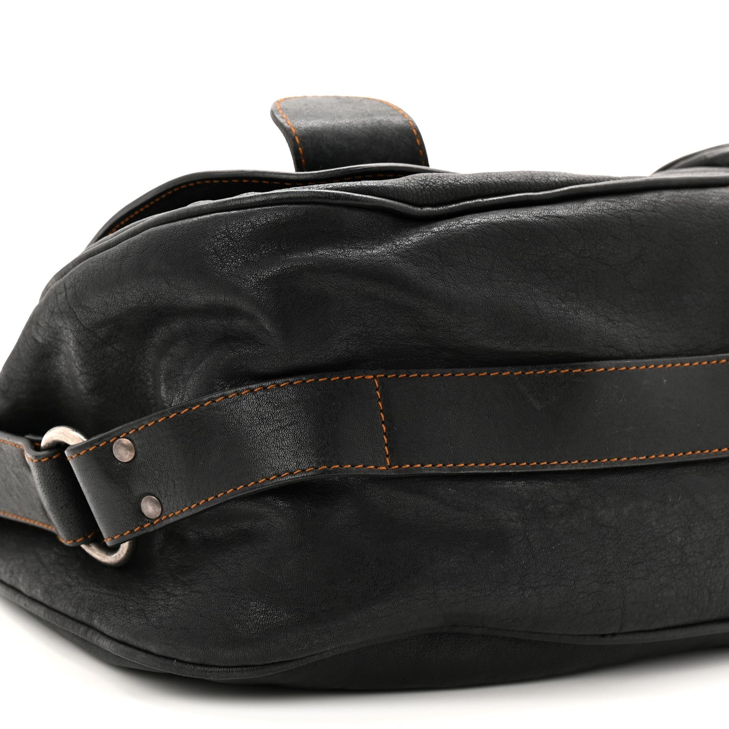 Calfskin Medium Gaucho Double Saddle Bag Black