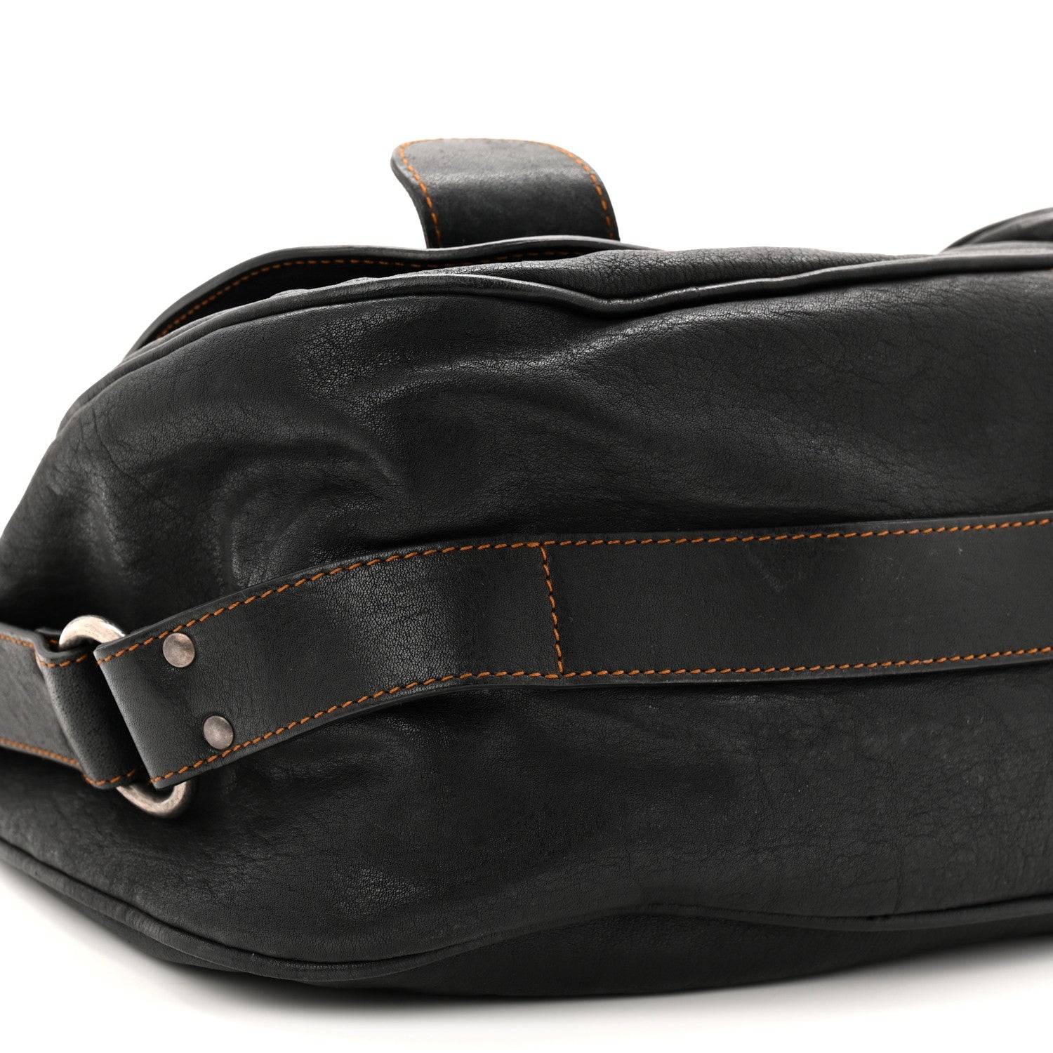 Christian Dior Calfskin Medium Gaucho Double Saddle Bag Black 9 of 10