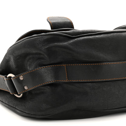 Christian Dior Calfskin Medium Gaucho Double Saddle Bag Black 9 of 10