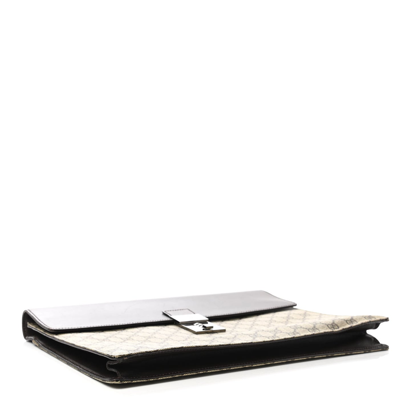 GG Supreme Monogram Flap Briefcase Brown