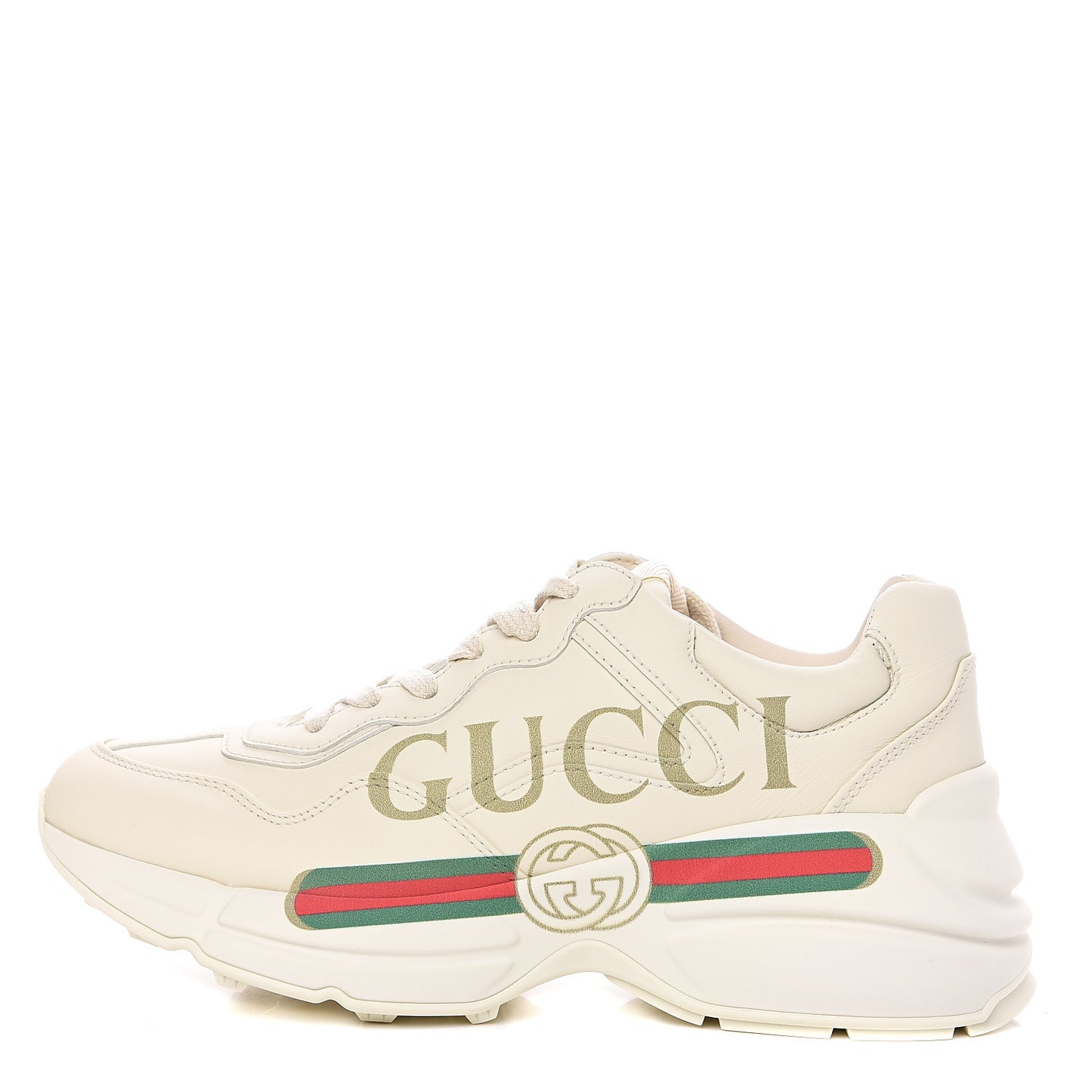 Calfskin Logo Womens Rhyton Sneakers 35 Ivory