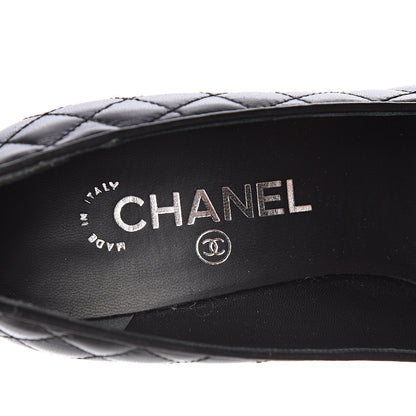 Chanel Lambskin Quilted Cap Toe Pumps 36.5 Black 7 of 9